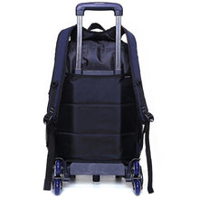 将图片加载到图库查看器，(Blue)Middle school student trolley school bag six-wheeled staircase climbing boy backpack
